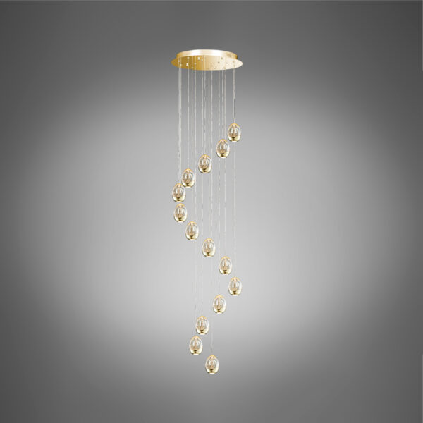 Golden Egg - Sospensione a 14 luci oro