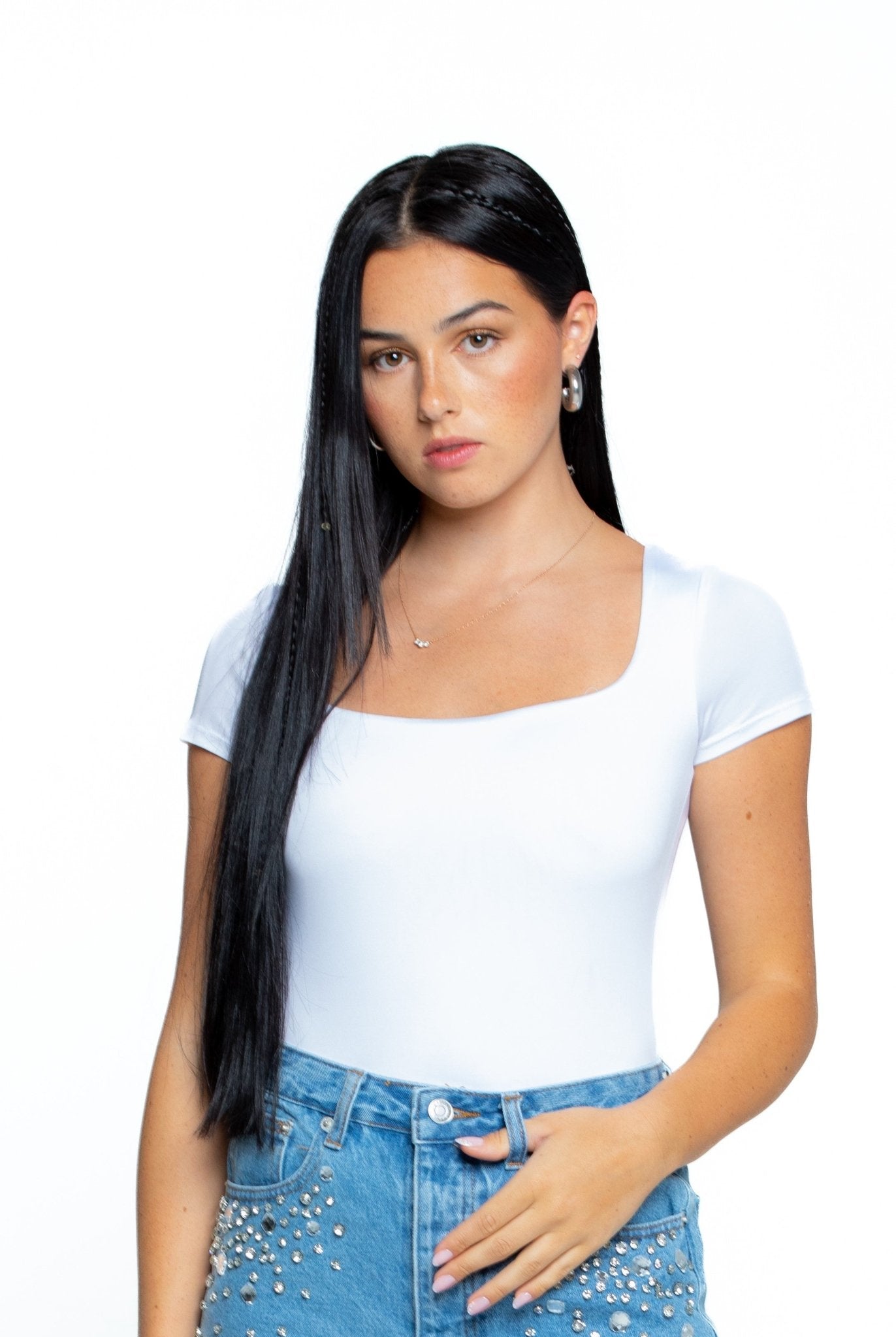 GOOD KARMA SQUARE NECK TEE BODYSUIT - Ecozini
