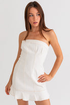 HARMONY STRETCH DENIM MINI DRESS - Ecozini