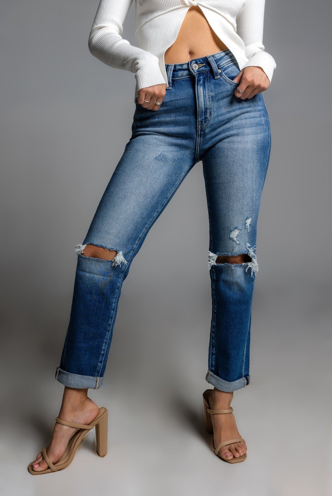 JORDYN HI RISE SLIM STRAIGHT JEAN - Ecozini