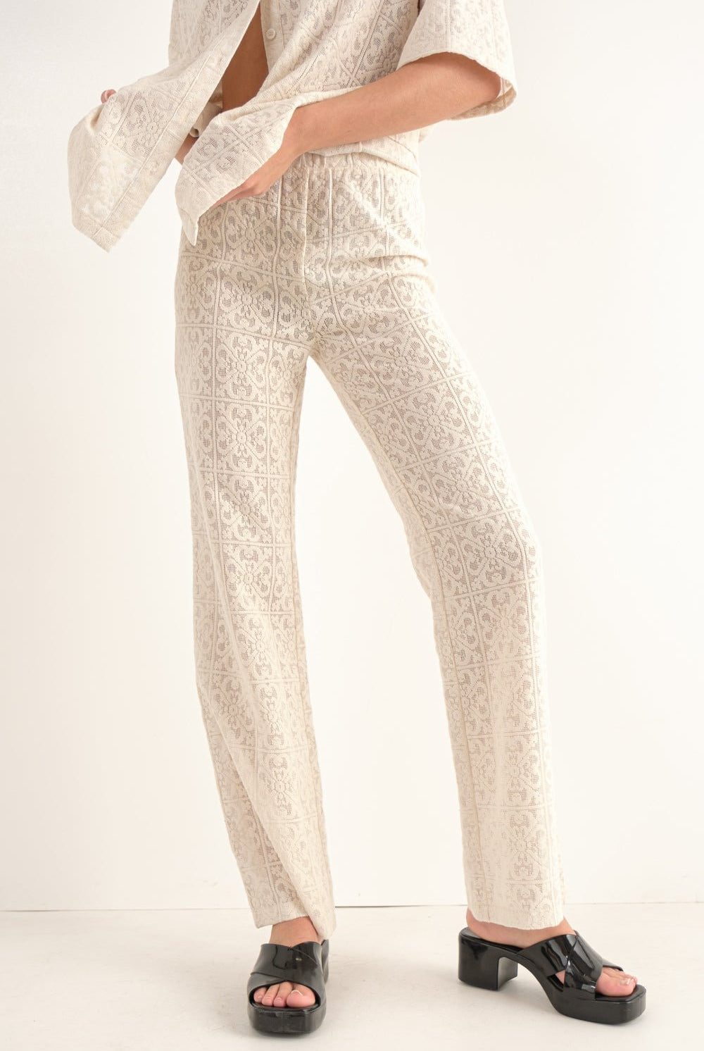 MAYA WIDE LEG LACE PANT - Ecozini