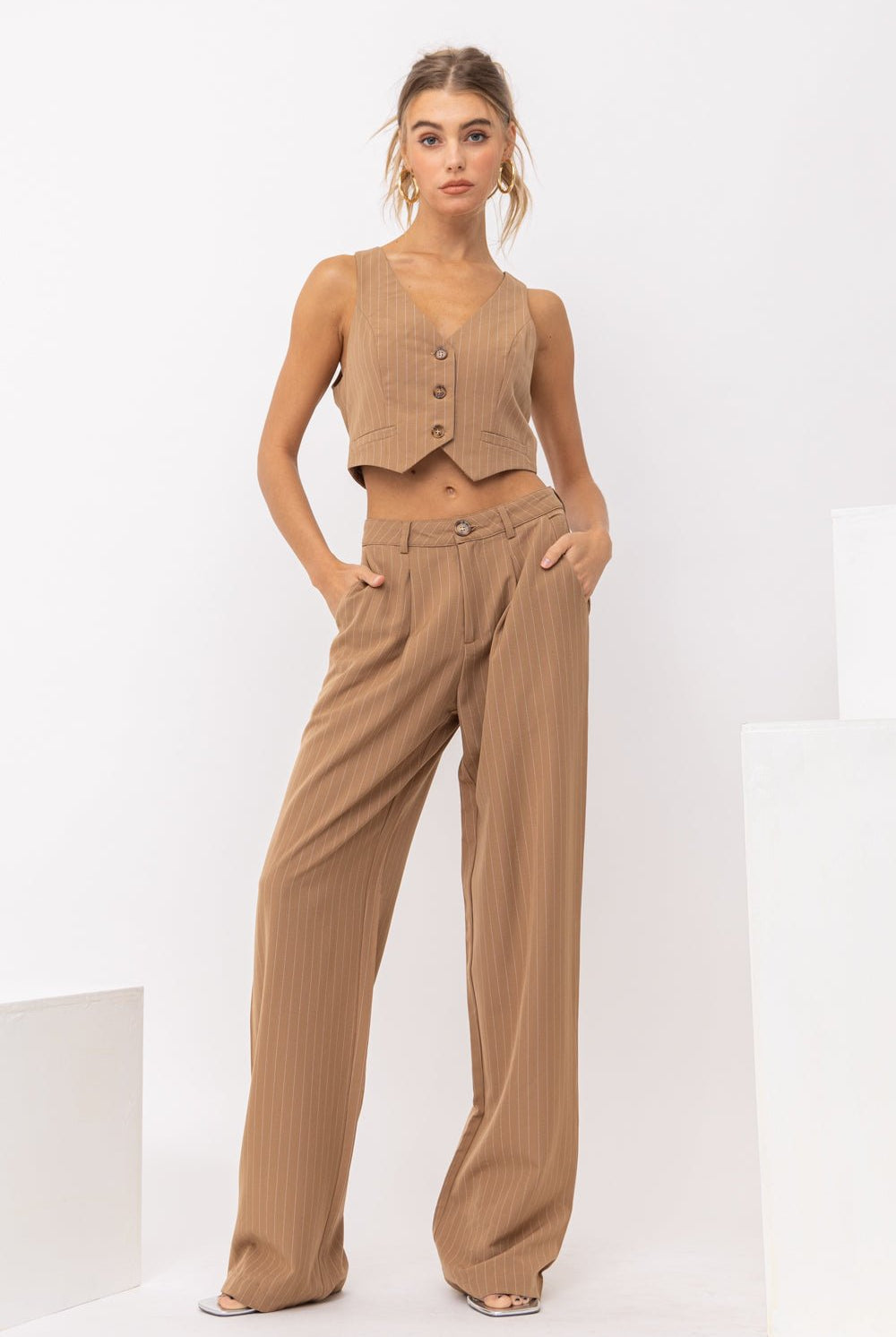 PENNY PINSTRIPE TROUSER PANT - Ecozini