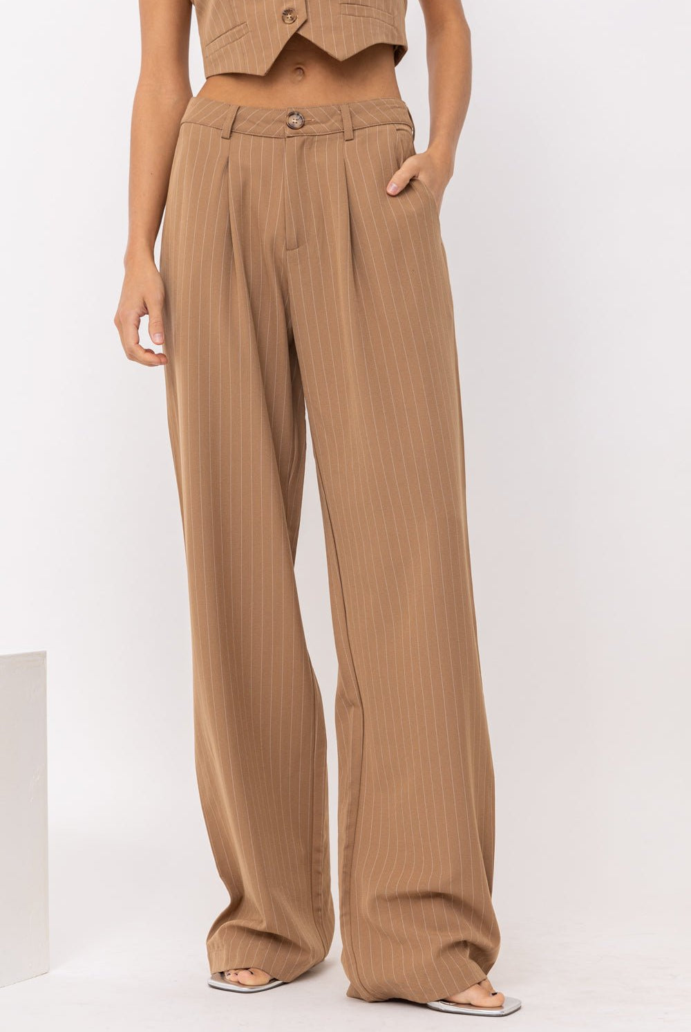 PENNY PINSTRIPE TROUSER PANT - Ecozini