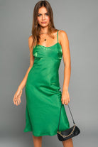 SIENNA SATIN MIDI DRESS - Ecozini