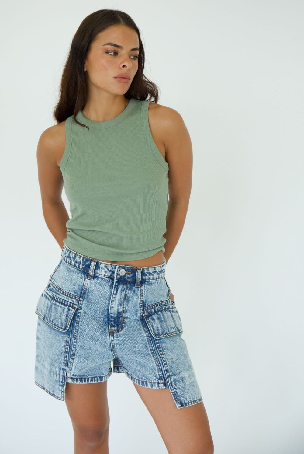 THEA CARGO DENIM SHORT - Ecozini