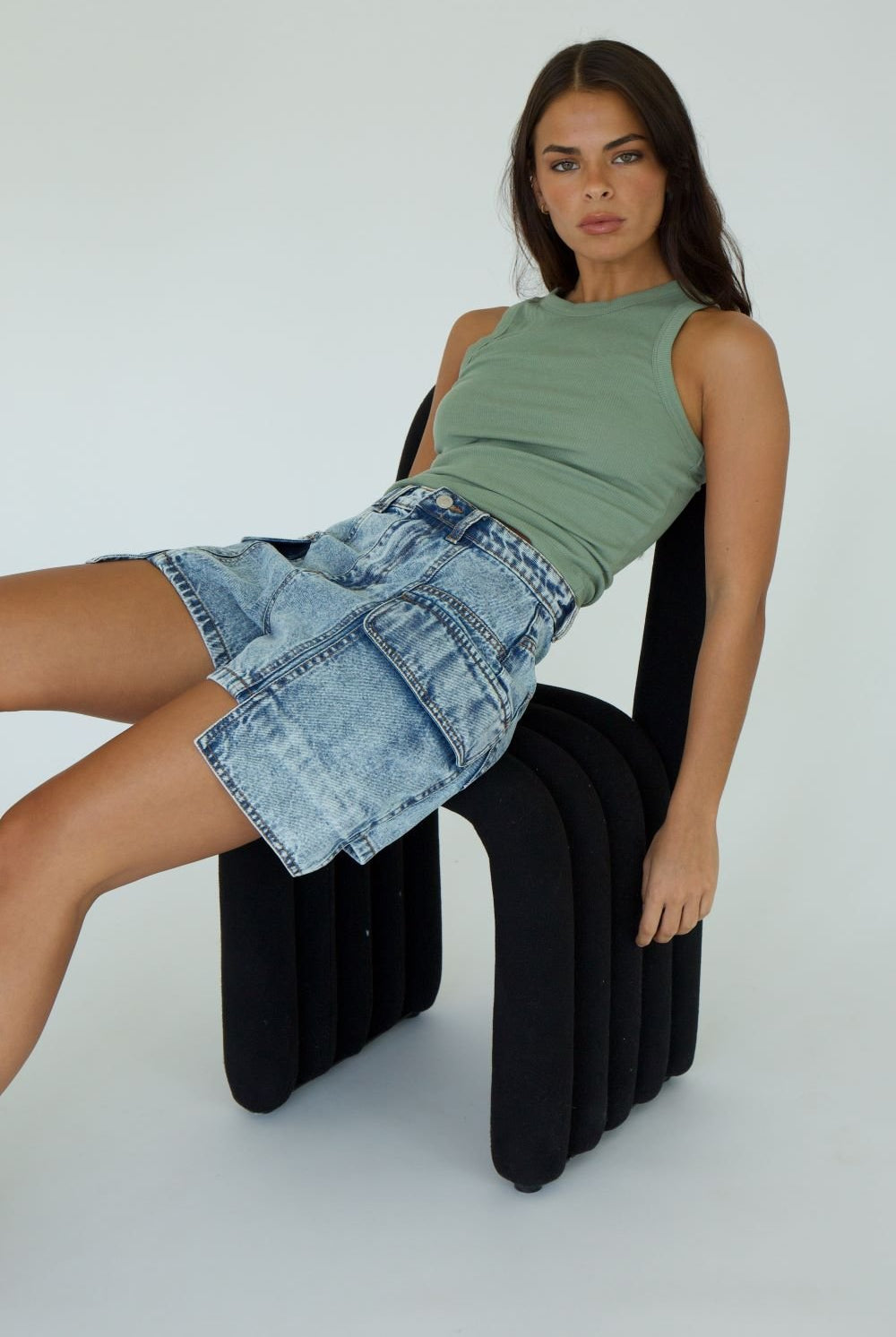 THEA CARGO DENIM SHORT - Ecozini