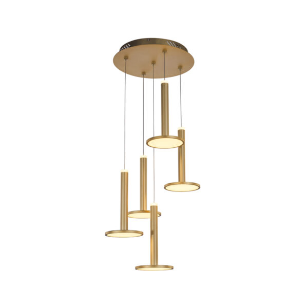 Tua - Sospensione a 5 luci oro satinato - 5ASG