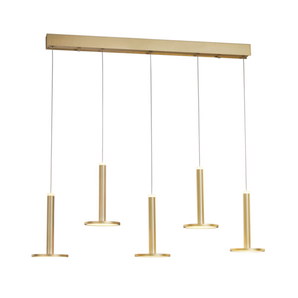 Tua - Sospensione a 5 luci oro satinato - 5BSG