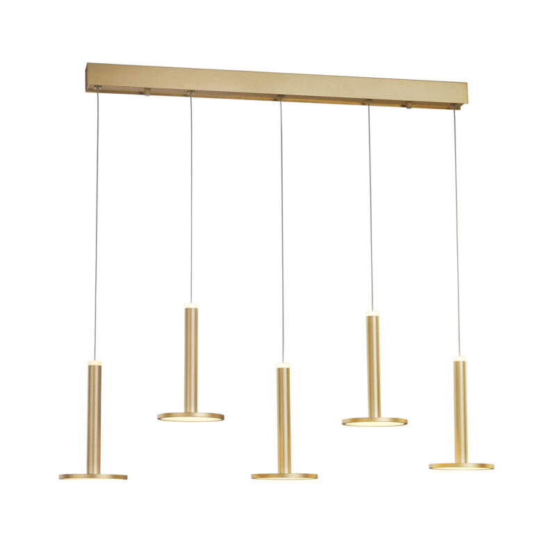 Tua - Sospensione a 5 luci oro satinato - 5BSG