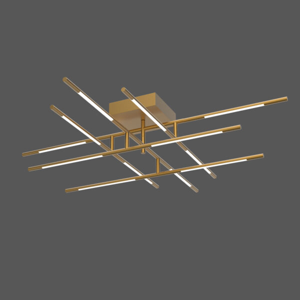 Tubular - Lampada a soffitto 12 luci oro