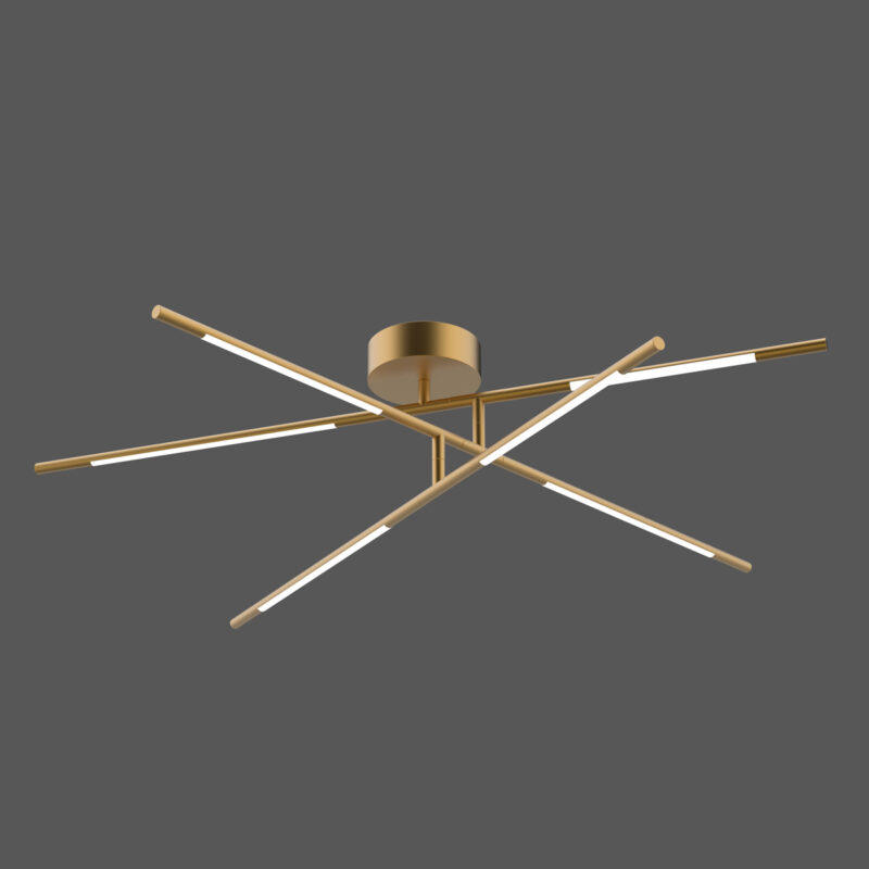 Tubular - Lampada a soffitto 6 luci oro