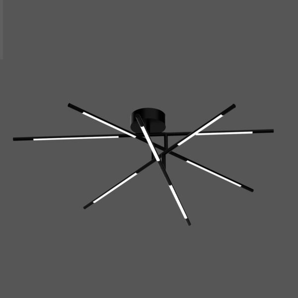 Tubular - Lampada a soffitto 8 luci nero