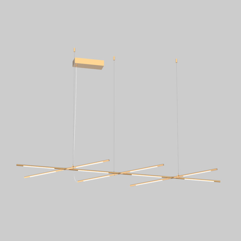 Tubular - Sospensione a 10 luci oro
