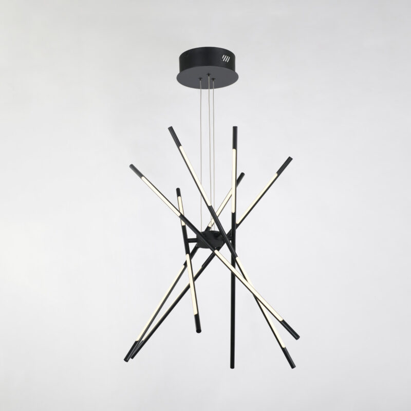 Tubular - Sospensione a 12 luci nero