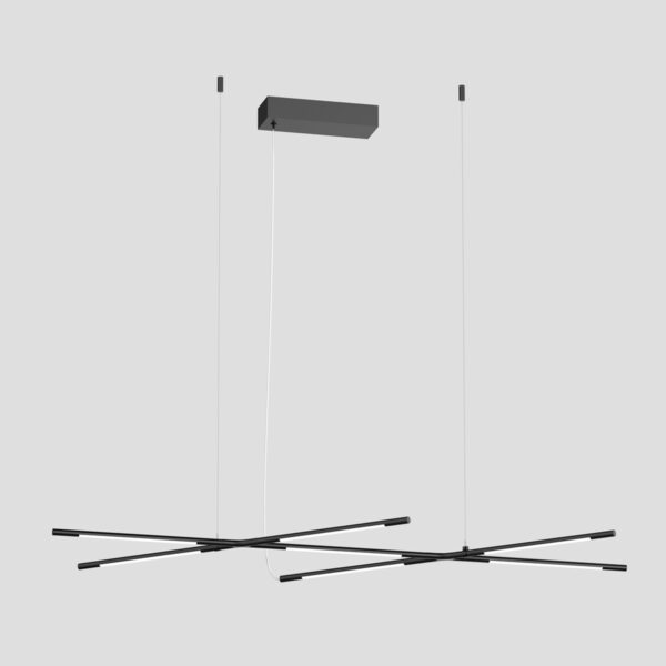Tubular - Sospensione a 7 luci nero