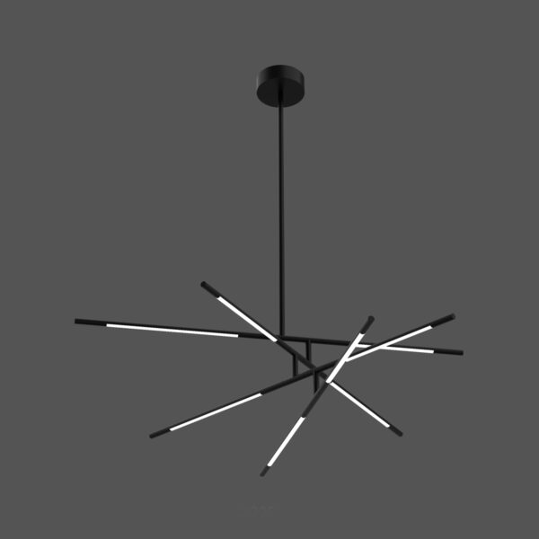 Tubular - Sospensione a 8 luci nero