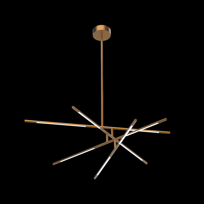 Tubular - Sospensione a 8 luci oro