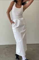 ZARIA CONTRAST STITCH CARGO MAXI SKIRT - Ecozini