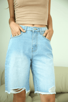 ZURI DISTRISSED DENIM SHORT - Ecozini